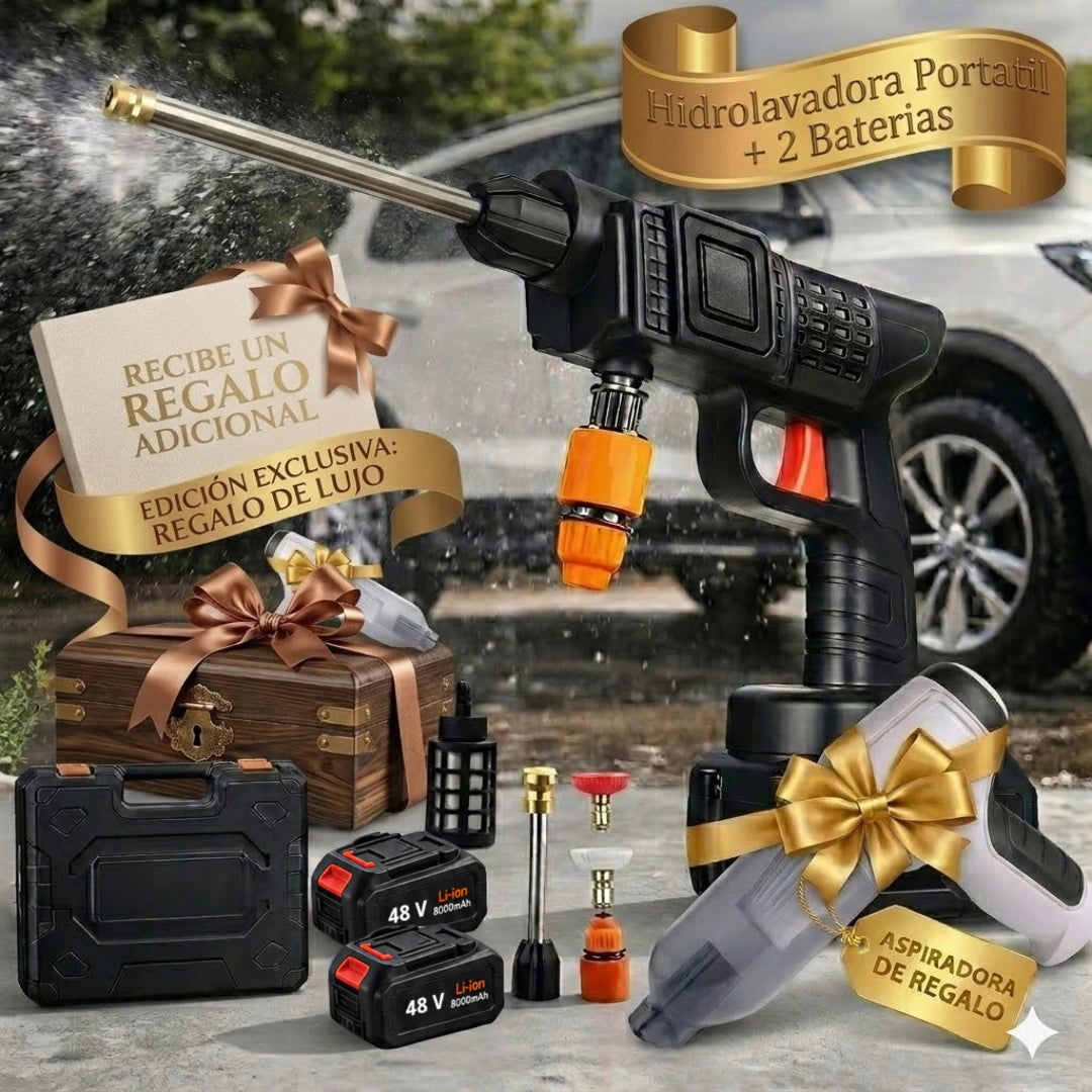 Hidrolavadora Portatil + 2 Baterias + REGALO